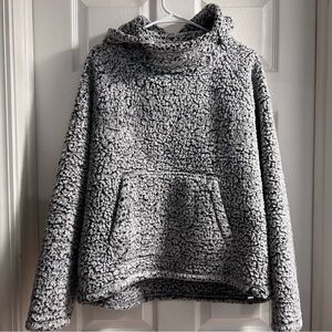 PINK Victoria's Secret Gray Sherpa Cowl Hoodie